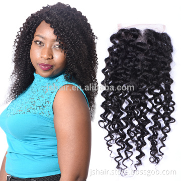 no tangle curly 100% remy human hair clip in full lace closure